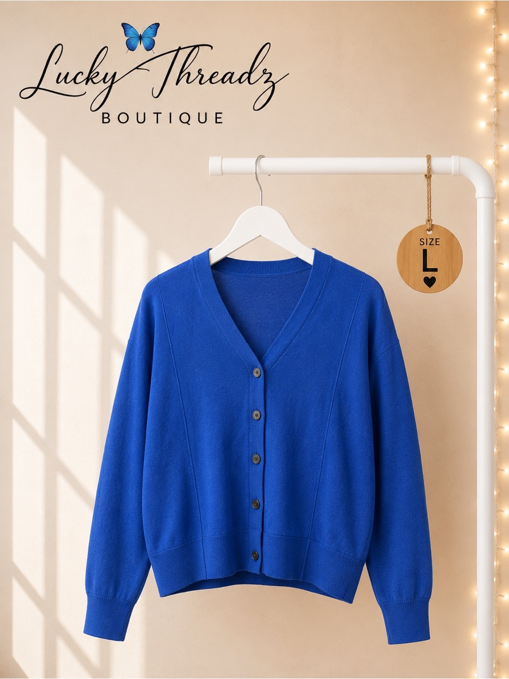 Banana Republic Royal Blue Merino Wool V-Neck Cardigan L
